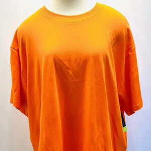 NWT TEK GEAR Women Short Sleeve Crew Neck On the Go Gear Orange Shirt Plus Sz 1X
